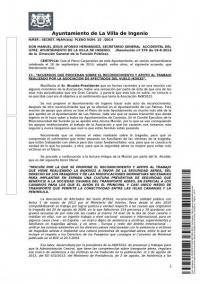 Certificación del Ayuntmaiento de la Villa de Ingenio Certificación del Ayuntmaiento de la Villa de Ingenio