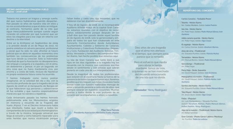 Página 1 del Programa del concierto Conmemorativo Página 1 del Programa del Concierto Conmemorativo